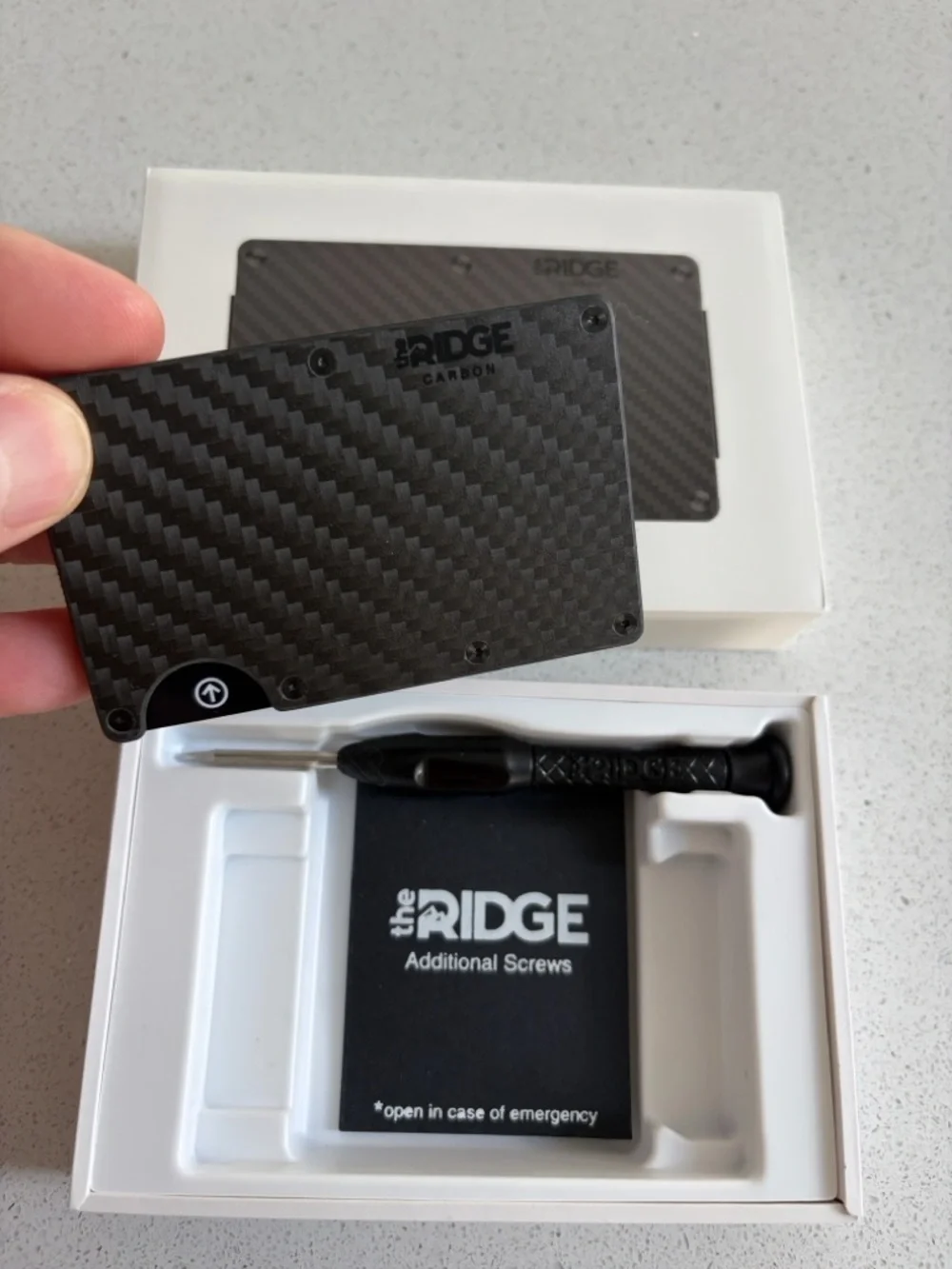 Ridge Carbon Fiber Money Clip Wallet - Black